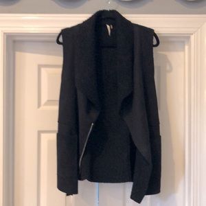 Black suede Sherpa vest